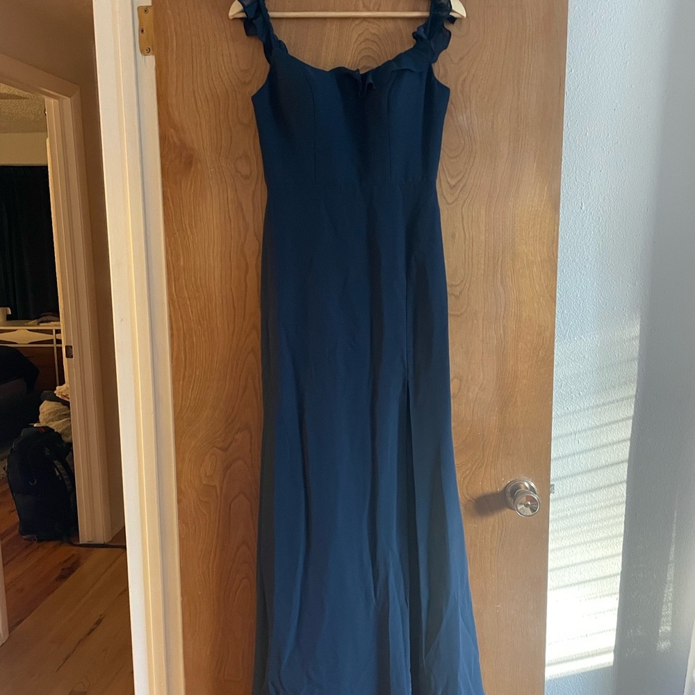 Azazie Callie Dress in Dark Navy